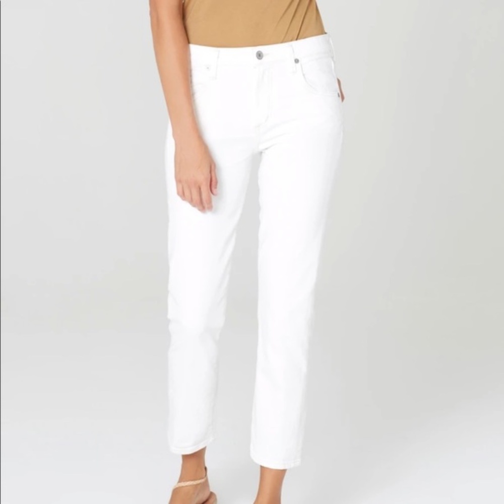 Citizens of Humanity: Emerson White Slim Straight Leg Boyfriend Jeans | Size 23
